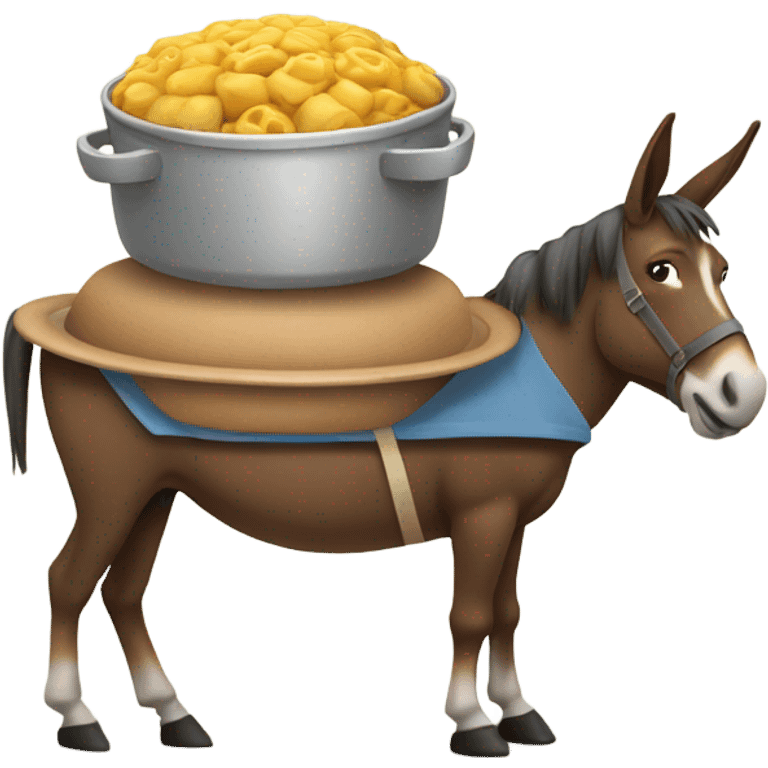 Mule carrying Casserole  emoji