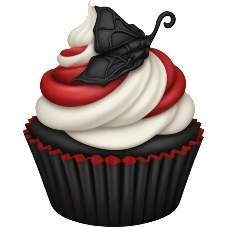 Gothic Black and red vintage cupcake emoji