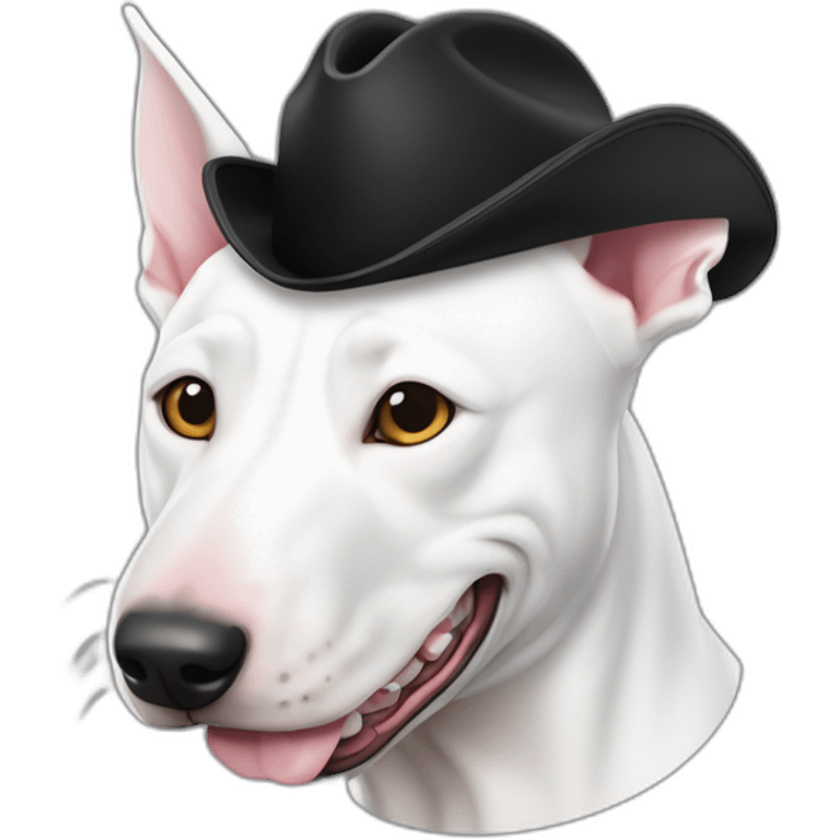 perro bull terrier pirata color blanco con mancha en ojo derecho negra emoji