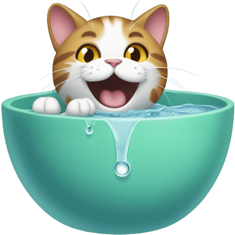 Cat drink water emoji