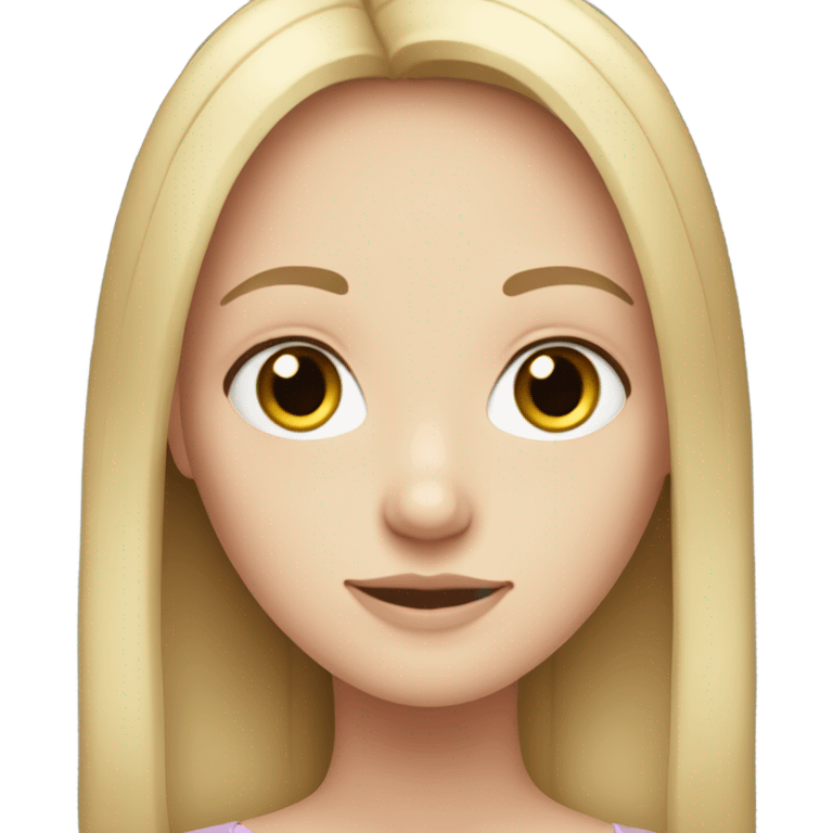 White girl with straight hair have macha emoji