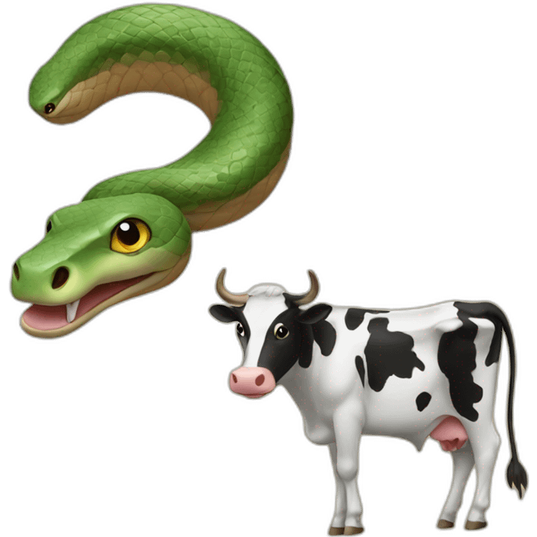 Snake on a cow emoji