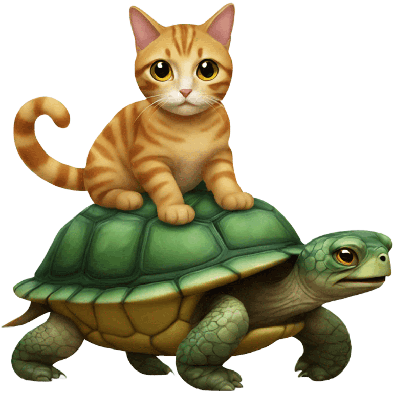 Cat riding turtle  emoji