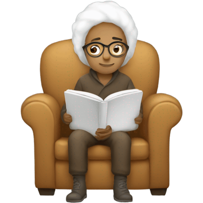 White cozy reading emoji