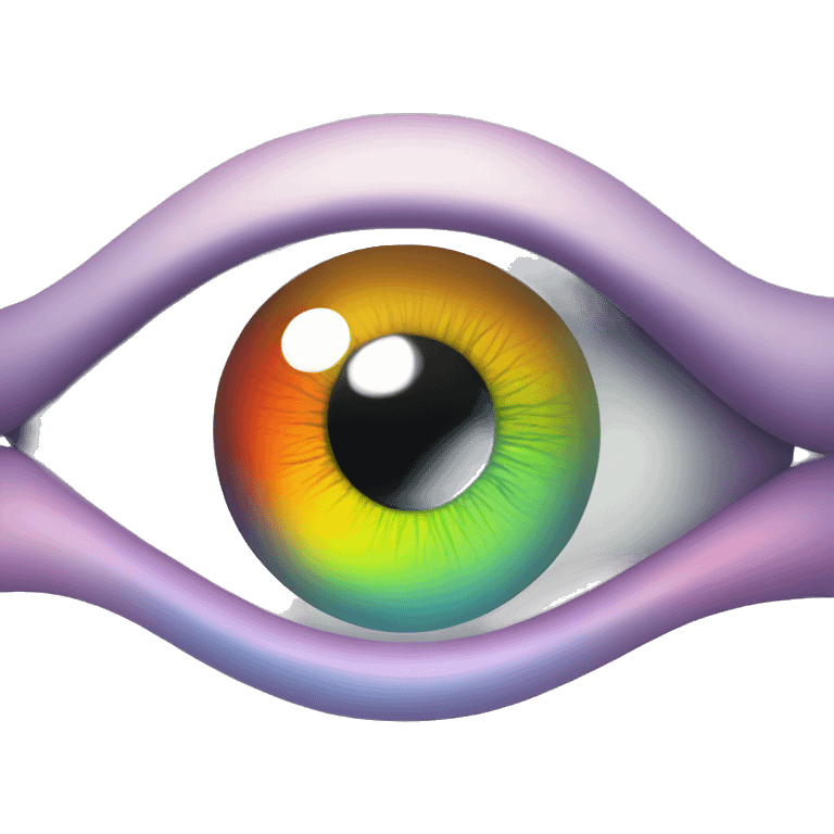 realistic rainbow eye emoji