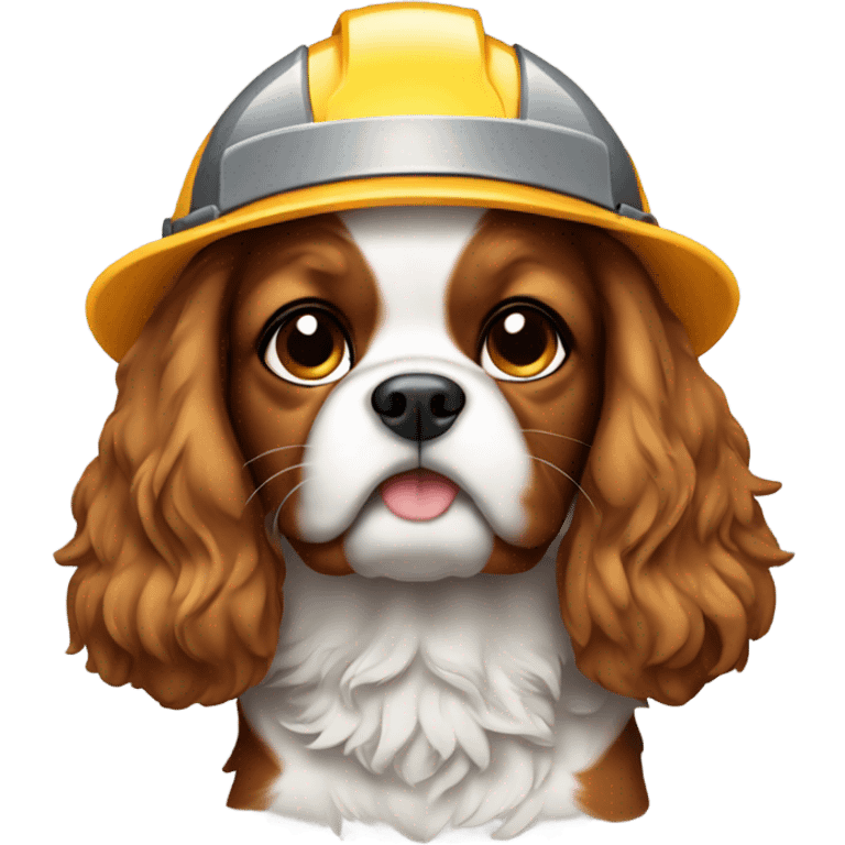 Cavalier dog as construction worker emoji