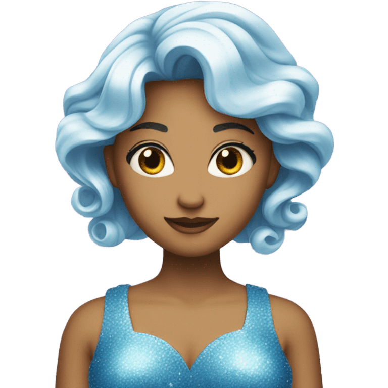 magic sparkling blue dress emoji