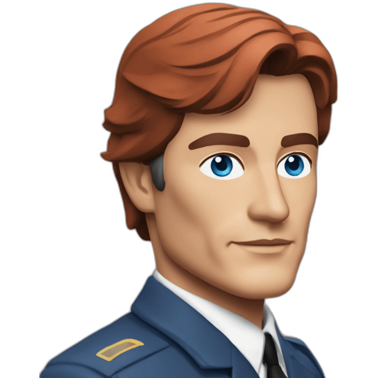 alain delon thirties space scientist blue eyes neat red hair emoji