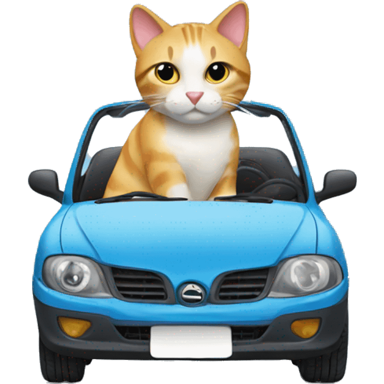 Cat in car emoji