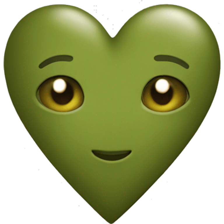 Olive green heart  emoji