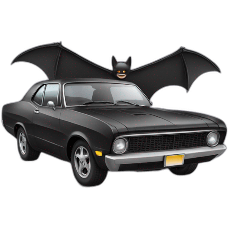 Car wearing a bat emoji