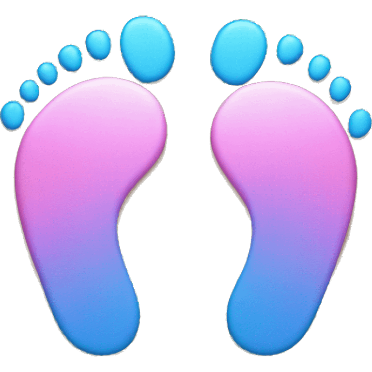 Pink and blue baby footprints  emoji