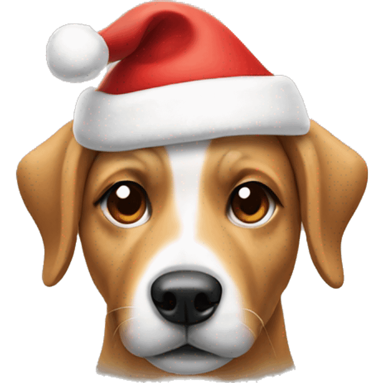 dog with a santa hat emoji