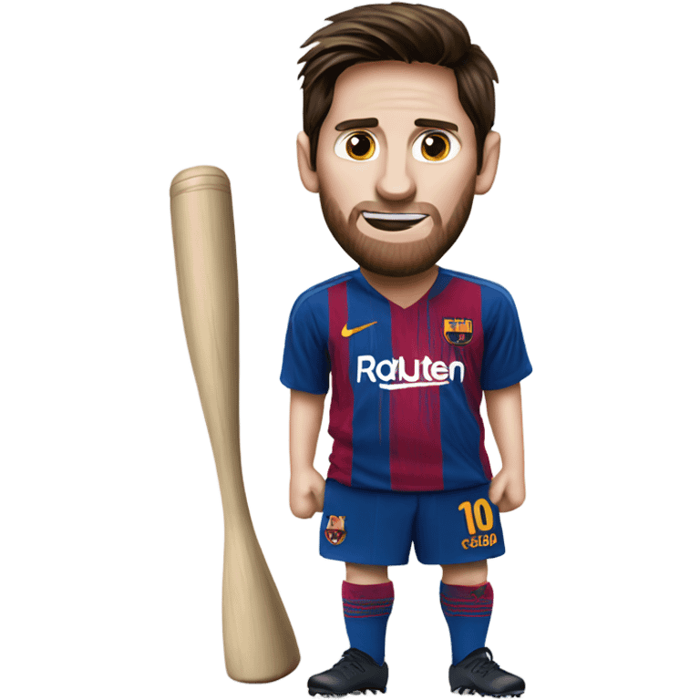 Messi with bat emoji