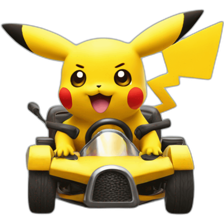 Pikachu in Mario kart emoji