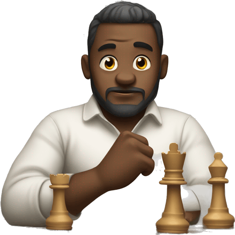 Strong man playing chess emoji