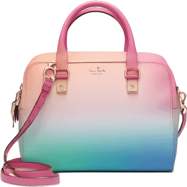 Realistic isolated pastel ombre kate spade satchel purse.  emoji