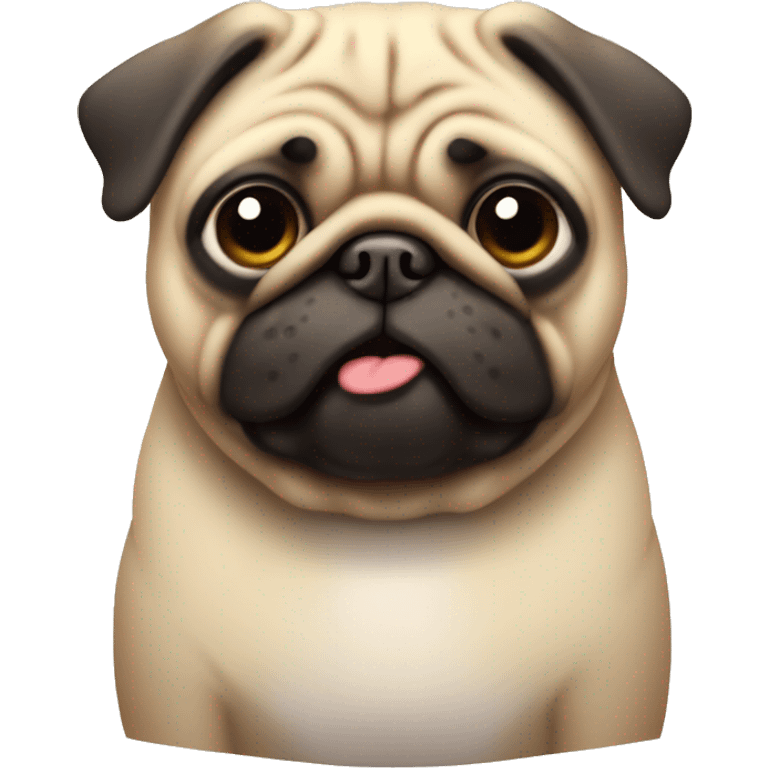 Fat pug with a small head and big body  emoji