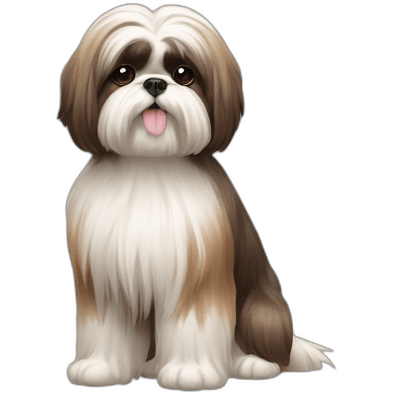 Dog Shih Tzu with long wool full-height  emoji