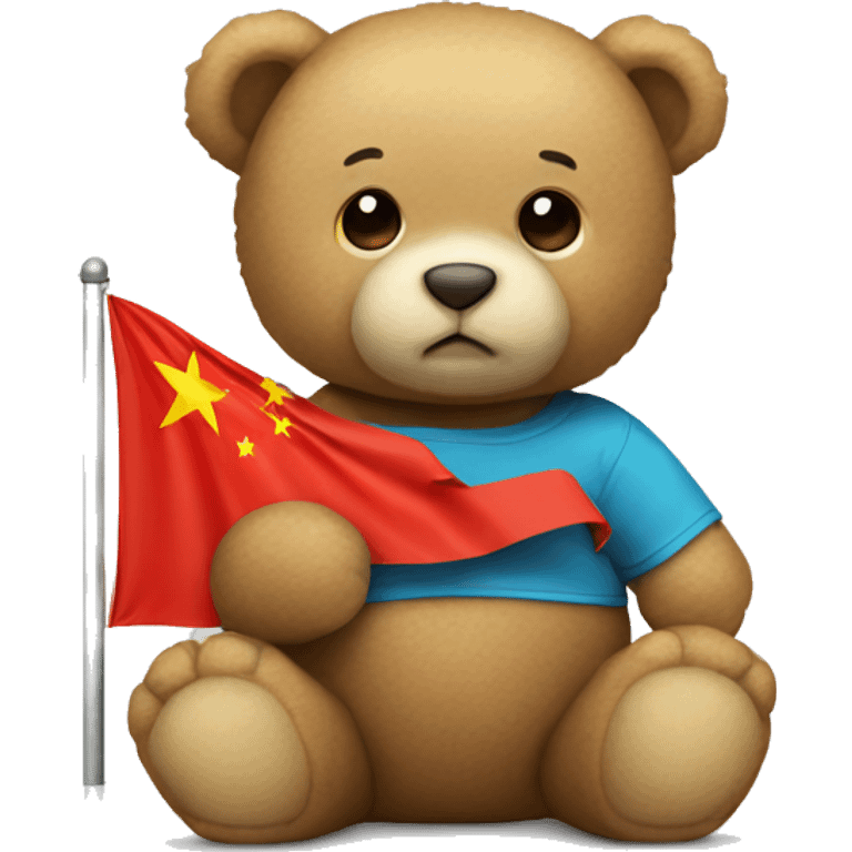 A teddy bear with Chinese flag  emoji