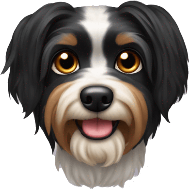 Perro negro de raza yorkshire  emoji