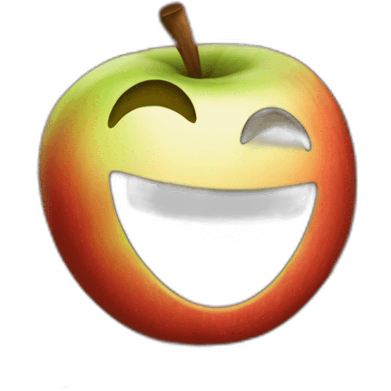 happy apple emoji