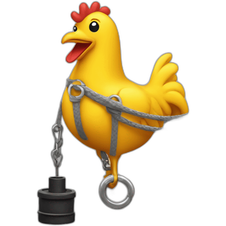 rubber chicken with a pulley in the middle emoji