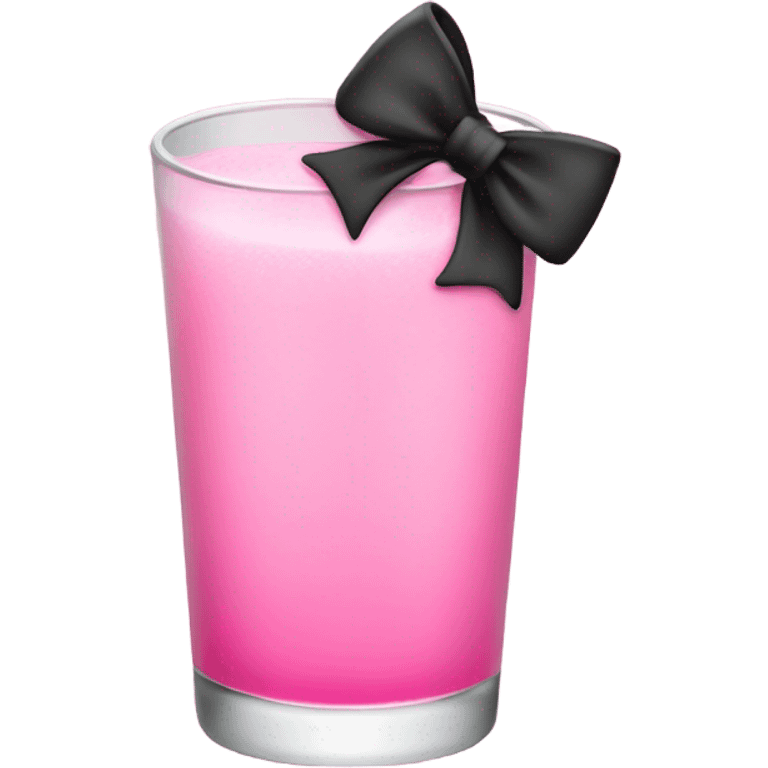 Pink drink with a black bow emoji