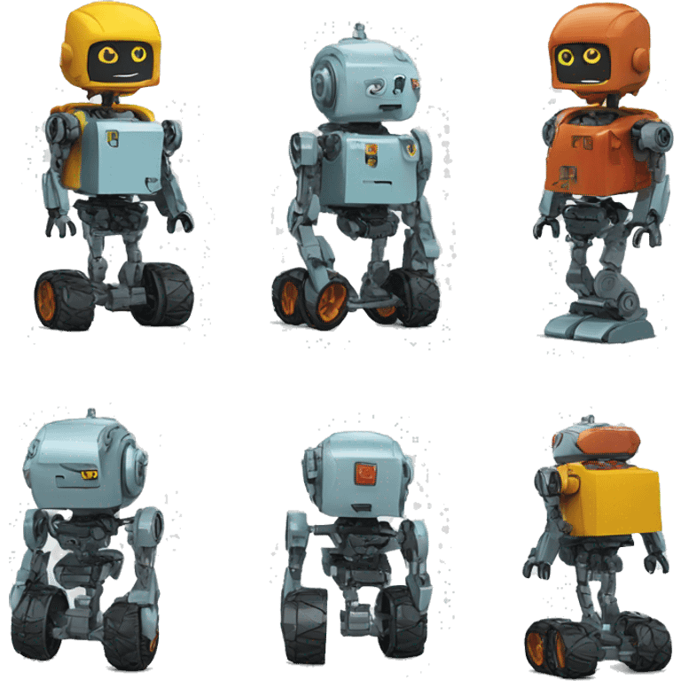 a robot,mini wheels,backpack,no legs,lego emoji