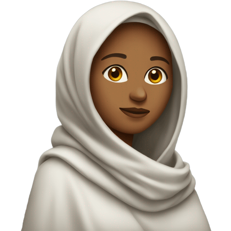 Femme avec une couverture  emoji