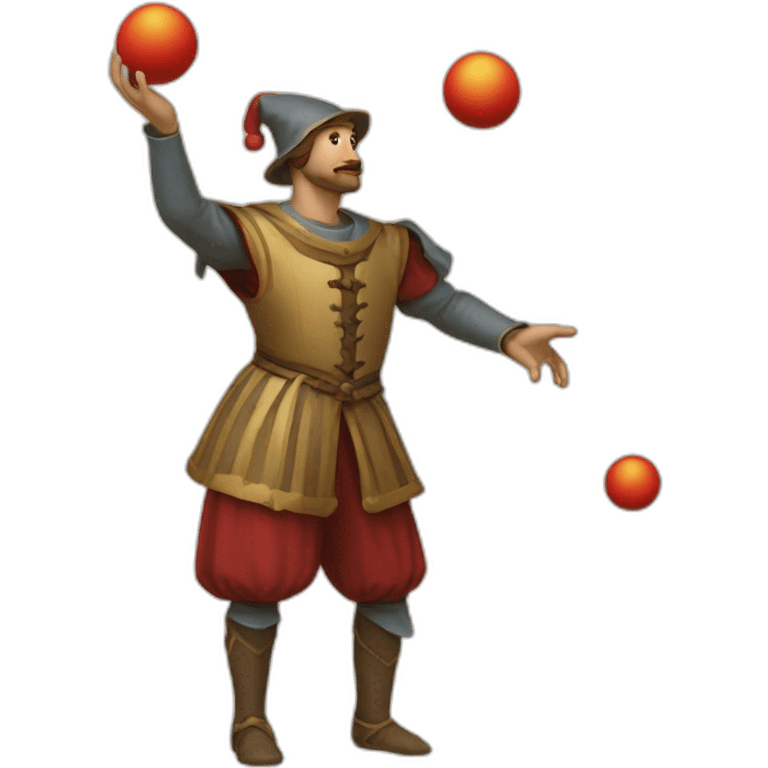 medieval juggler juggling 4 balls emoji