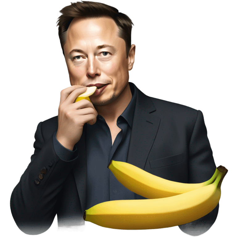 Elon musk eating a banana emoji