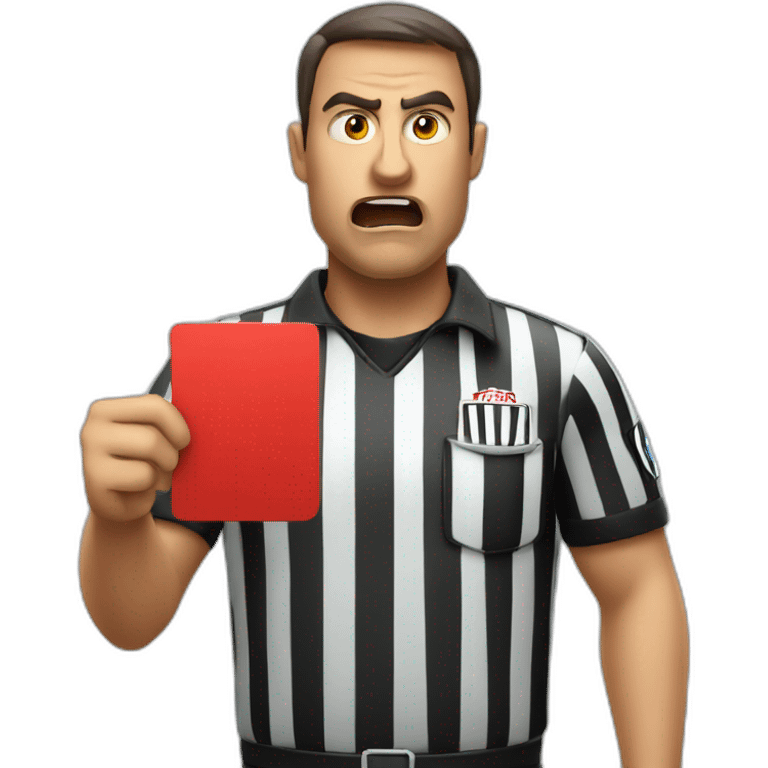 angry referee holding red card emoji