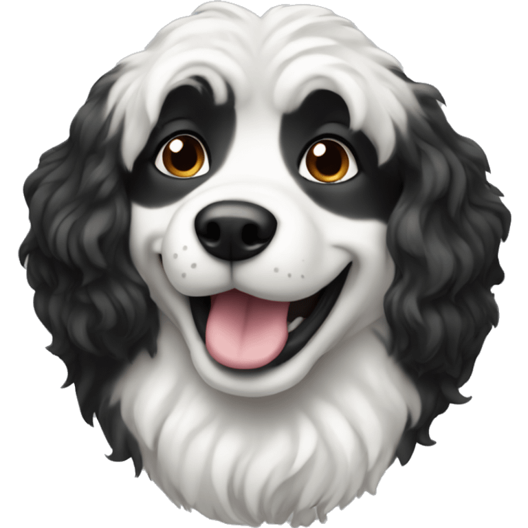 Black and white dog with wavy fur emoji