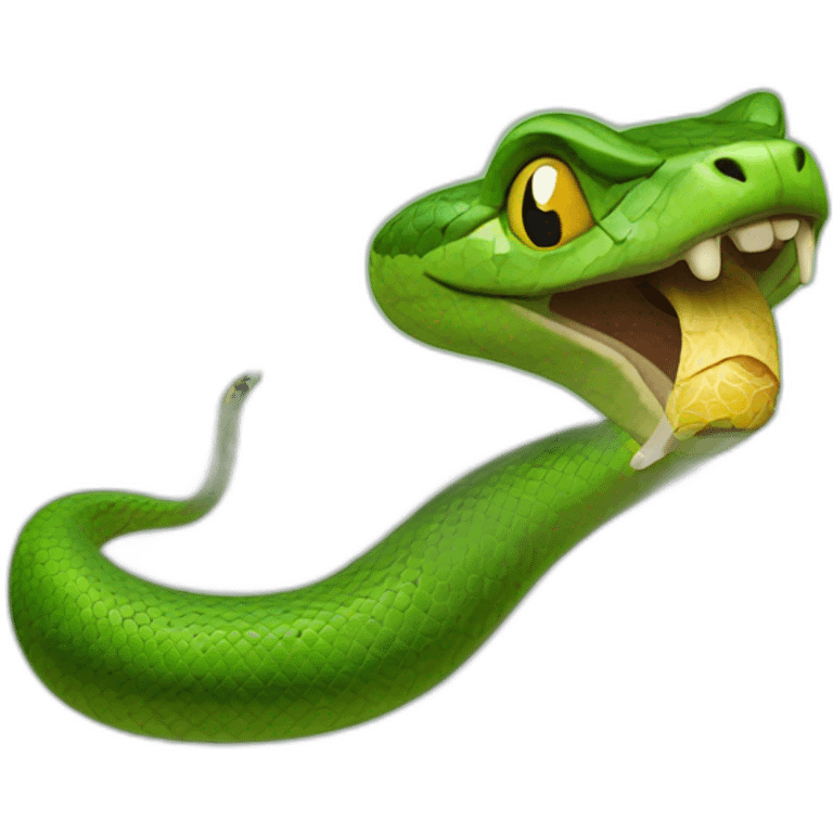 A snake smoking emoji