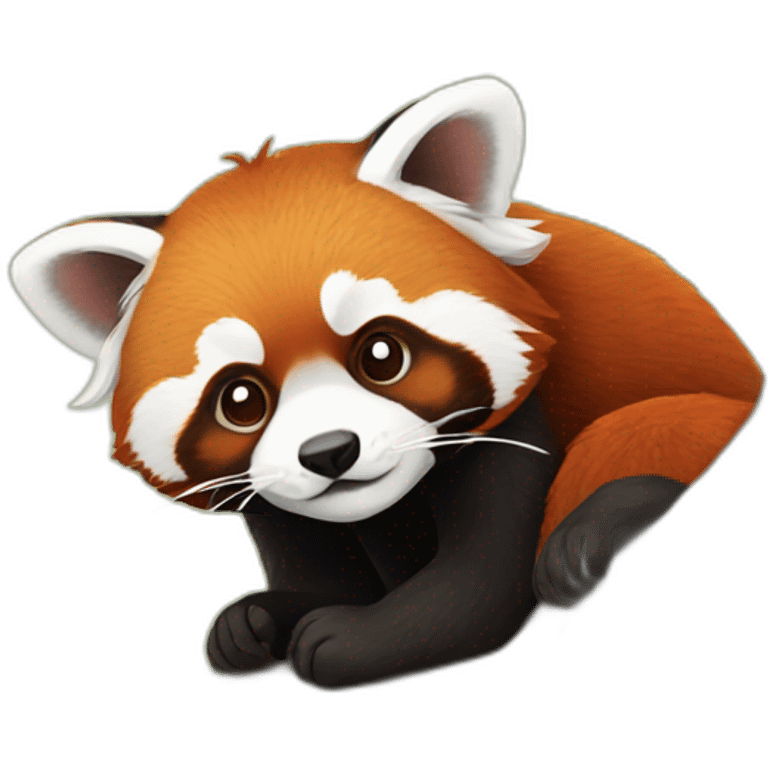 Red Panda laying on a branch emoji