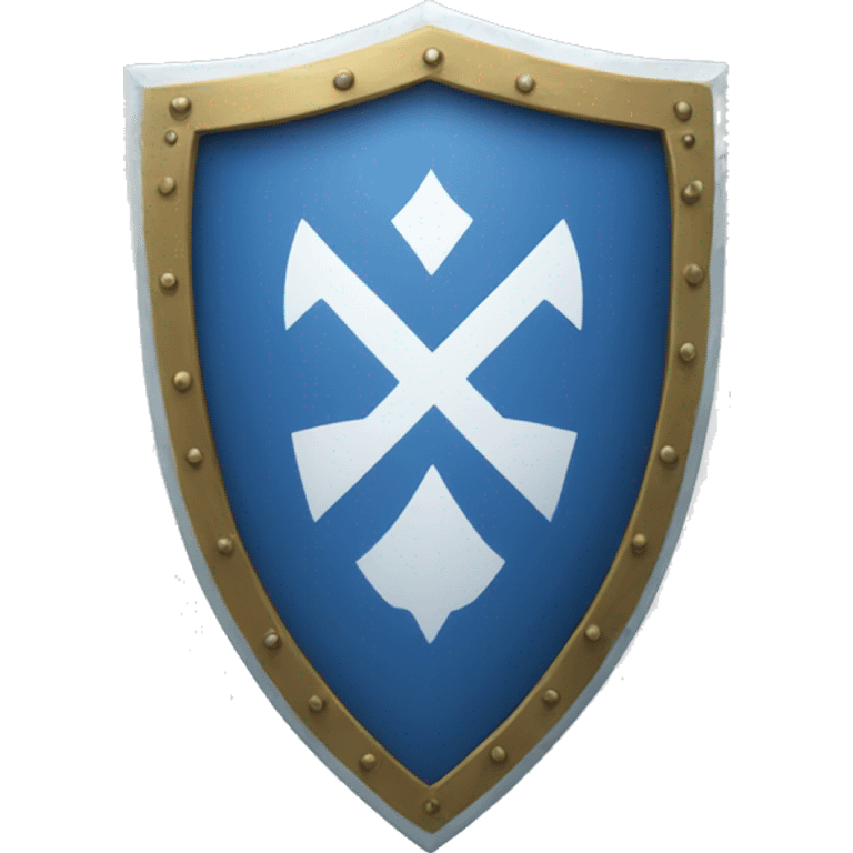 blue and white colored shield emoji