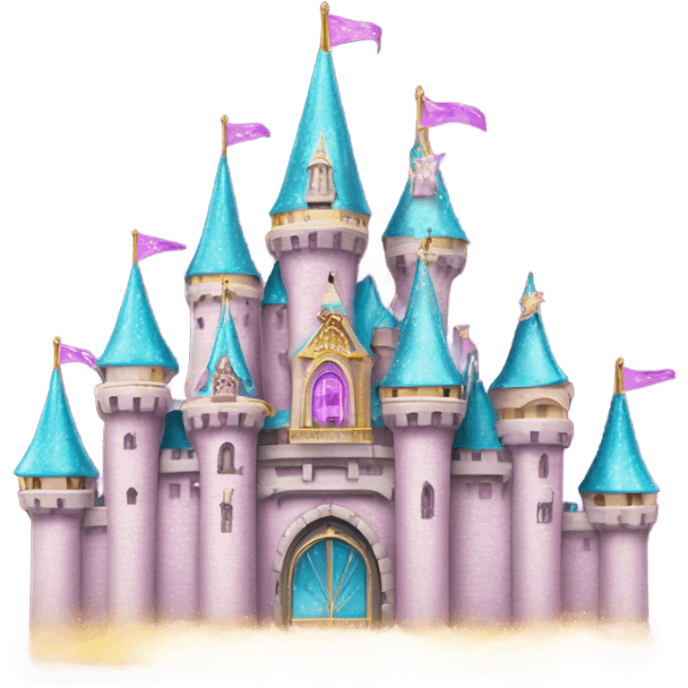 Princess castle with glitter emoji