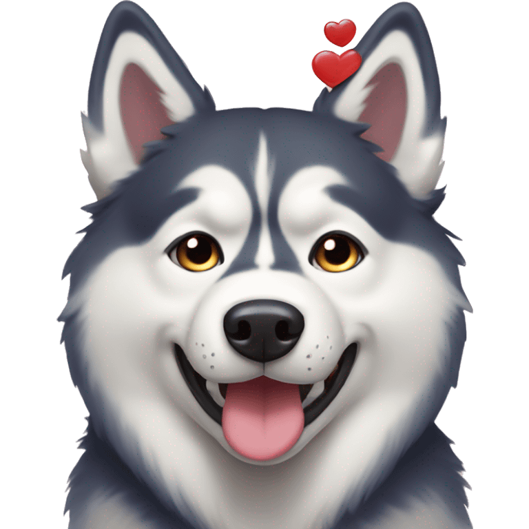 husky with heart aura  emoji