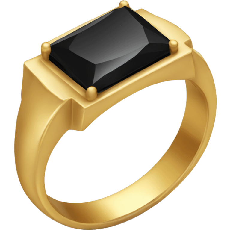 A gold ring with black gem emoji