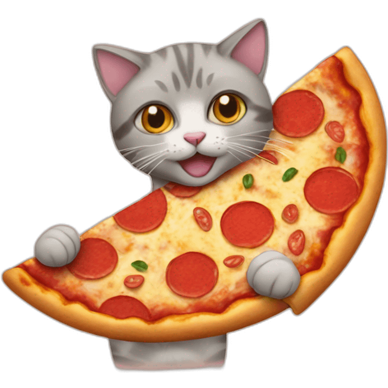 cat eat pizza emoji