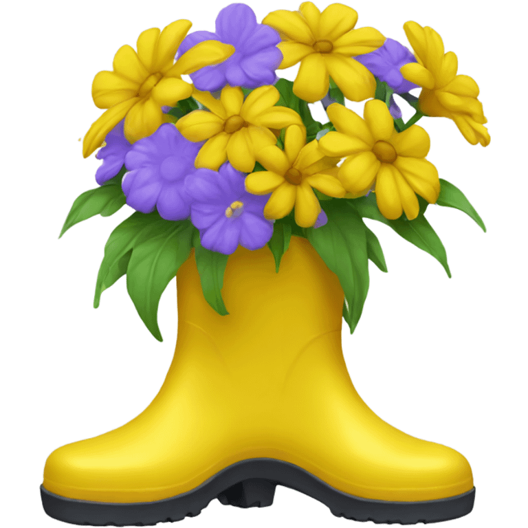 Flowers in yellow rain boot  emoji