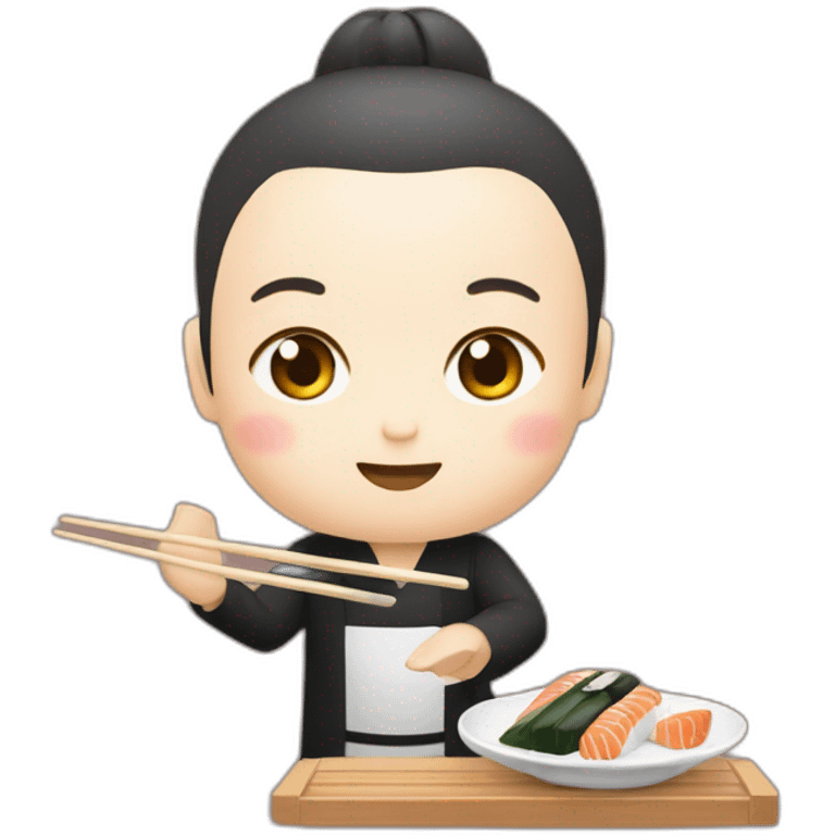 Un japonais qui mange des sushis emoji