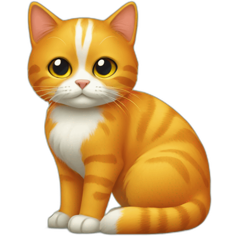 Orange cat with a clover emoji