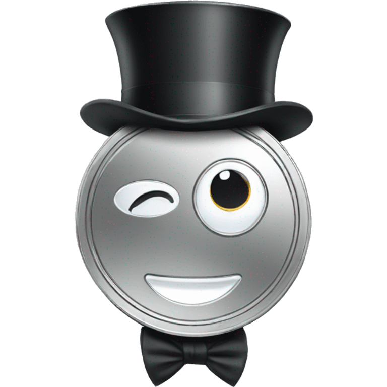 silver coin with monocle emoji