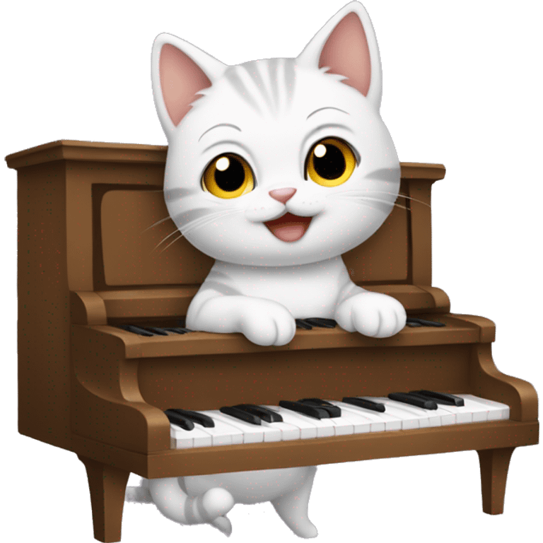 Kitten playing piano emoji