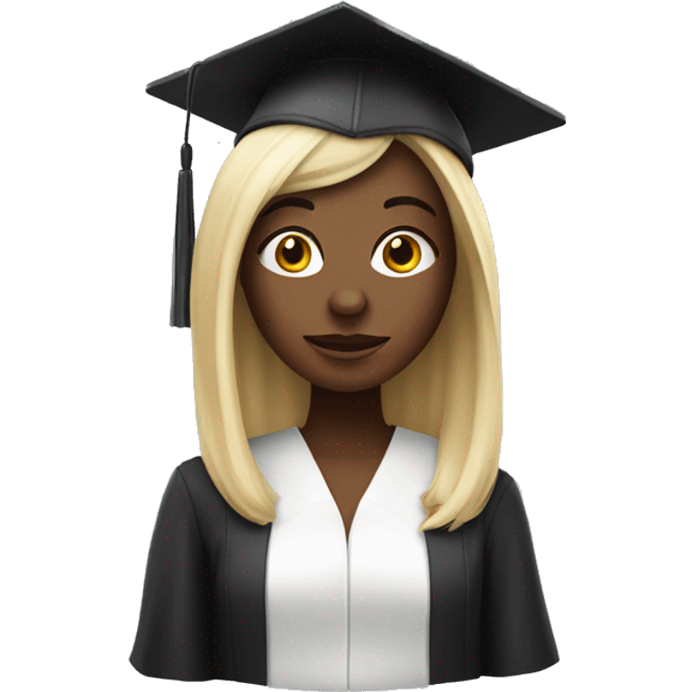 White skin female student with phd graduation hat emoji