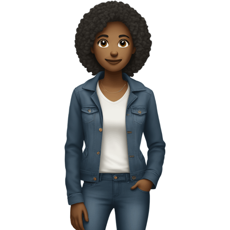 woman has a modern, minimalist look with natural hair, minimal makeup, and smart-casual outfits like jeans, blazers, and sneakers. She often wears a smartwatch , balancing practicality and professionalism.






 emoji