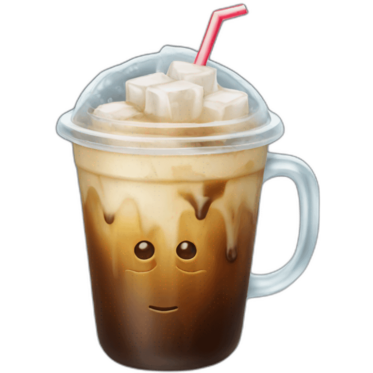 iced coffee with ice emoji