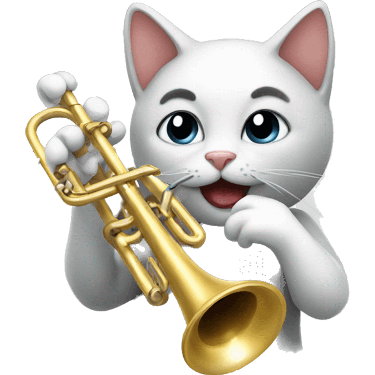 Cat playing a trumpet  emoji